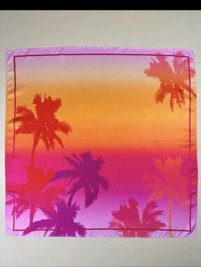 Palm Tree Tropical Print Beautiful Scarf/ Purse Scarf NEW